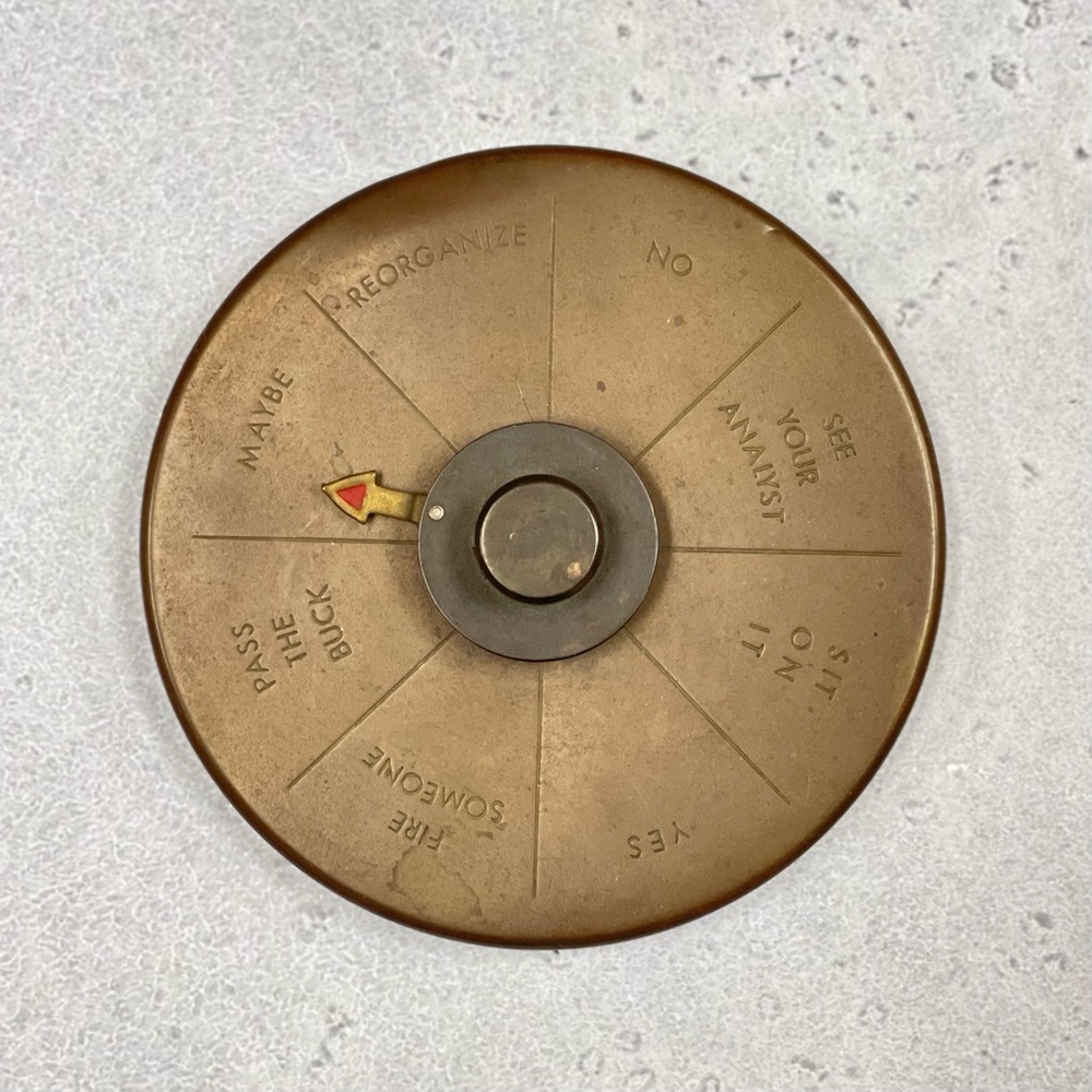 Vintage Brass Executive Decision Maker Spinner Paperweight - Picture 1 of 6